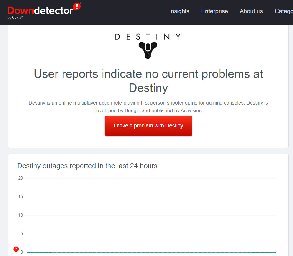 Check the status of the Destiny 2 servers